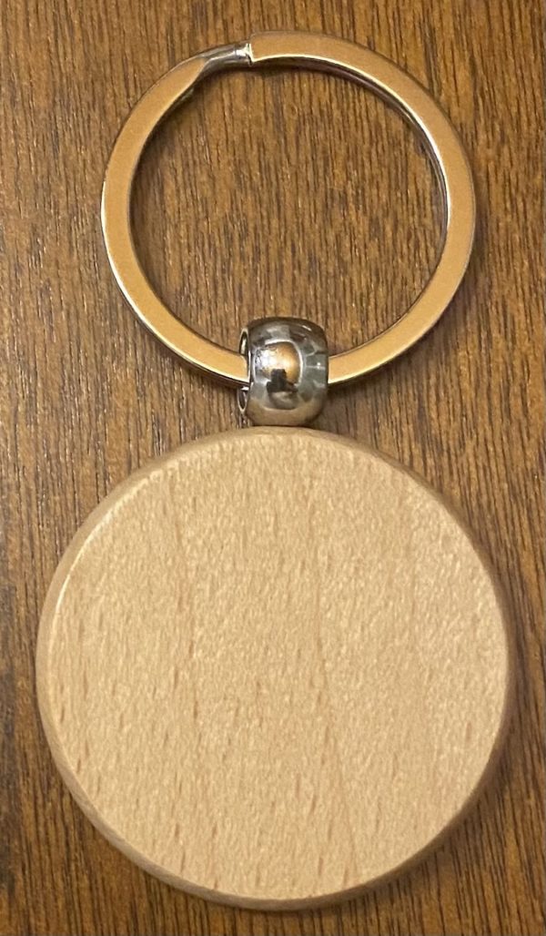 ROund Wood Keychain